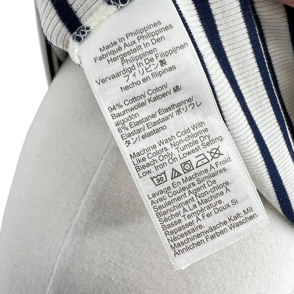 J.Crew Factory Striped Boatneck Fitted T-Shirt Blue White Medium NWT - Picture 9 of 10